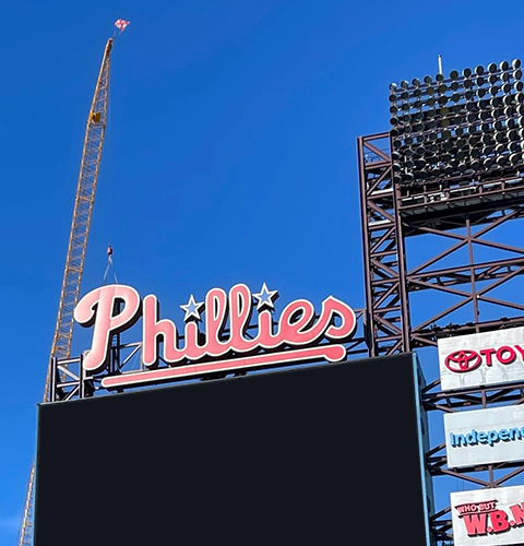 Thackray Crane - Citizens Bank Park Phillies Letter Removal and Replacement