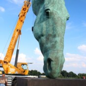 Thackray Crane Parx Casino Statue Install