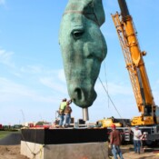 Thackray Crane Parx Casino Statue Install