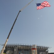 Thackray Crane - Lincoln Financial Field American Flag Raised