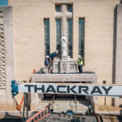 Thackray Crane Rental - Saint Cecilia Statue Relocation