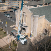 Thackray Crane Rental - Saint Cecilia Statue Relocation