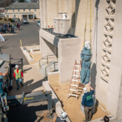 Thackray Crane Rental - Saint Cecilia Statue Relocation