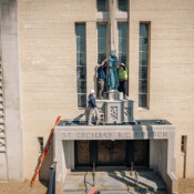 Thackray Crane Rental - Saint Cecilia Statue Relocation