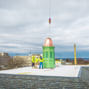 Thackray Crane Sets Cupola and Cross at Our Mother of Consolation School