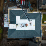 Thackray Crane Sets Cupola and Cross at Our Mother of Consolation School
