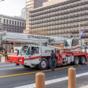 Thackray Crane Installs the Giant Philly Menorah at Independence Mall - 1