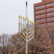 Thackray Crane Installs the Giant Philly Menorah at Independence Mall - 11