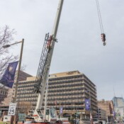 Thackray Crane Installs the Giant Philly Menorah at Independence Mall - 5